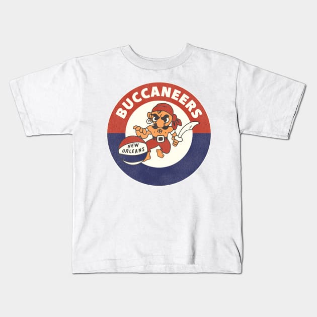 Defunct New Orleans Buccaneers Basketball Team Kids T-Shirt by Defunctland